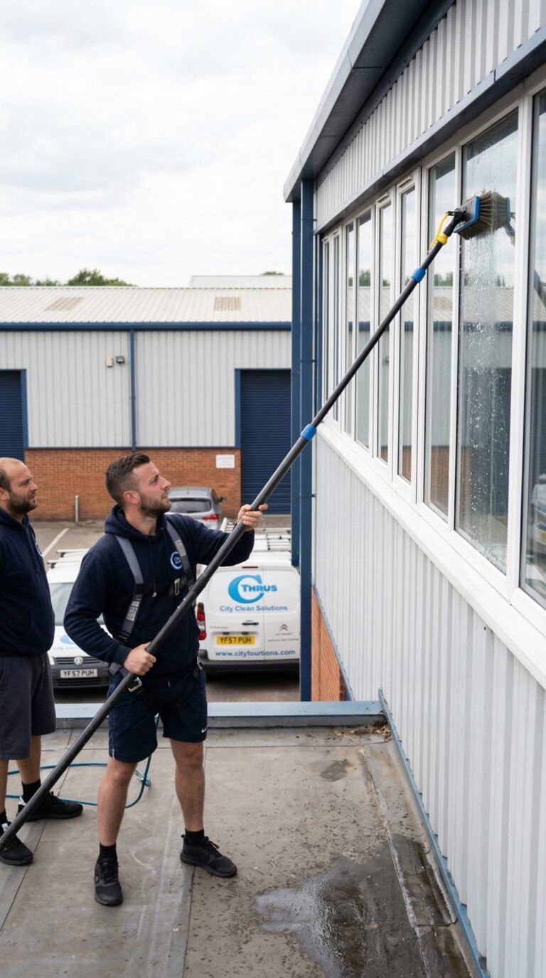 a guy serve commercial window cleaning huddersfield by C-Thru Cleaning